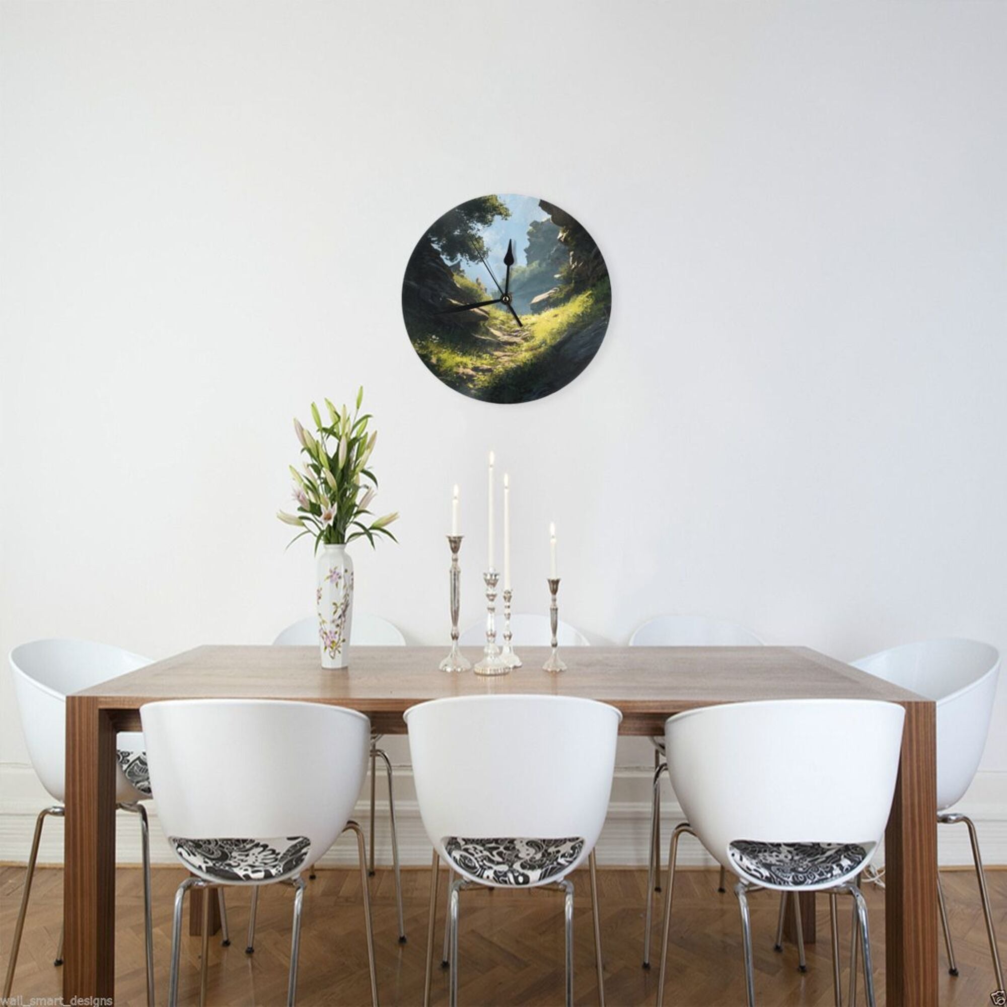 "Morning Path" Creative Round Clock | Fantasy Style Mountain Path, Embrace the Tranquility of Nature