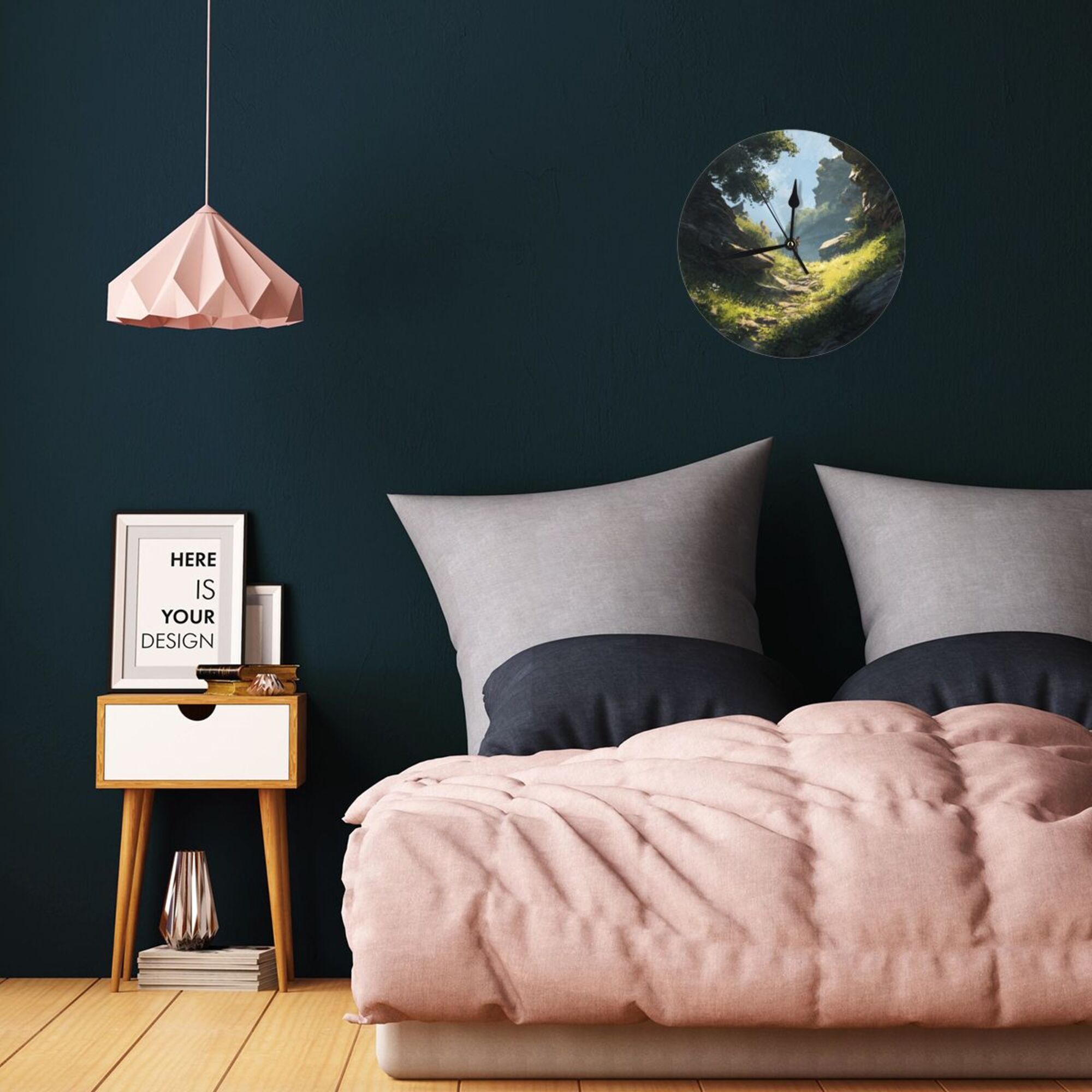 "Morning Path" Creative Round Clock | Fantasy Style Mountain Path, Embrace the Tranquility of Nature