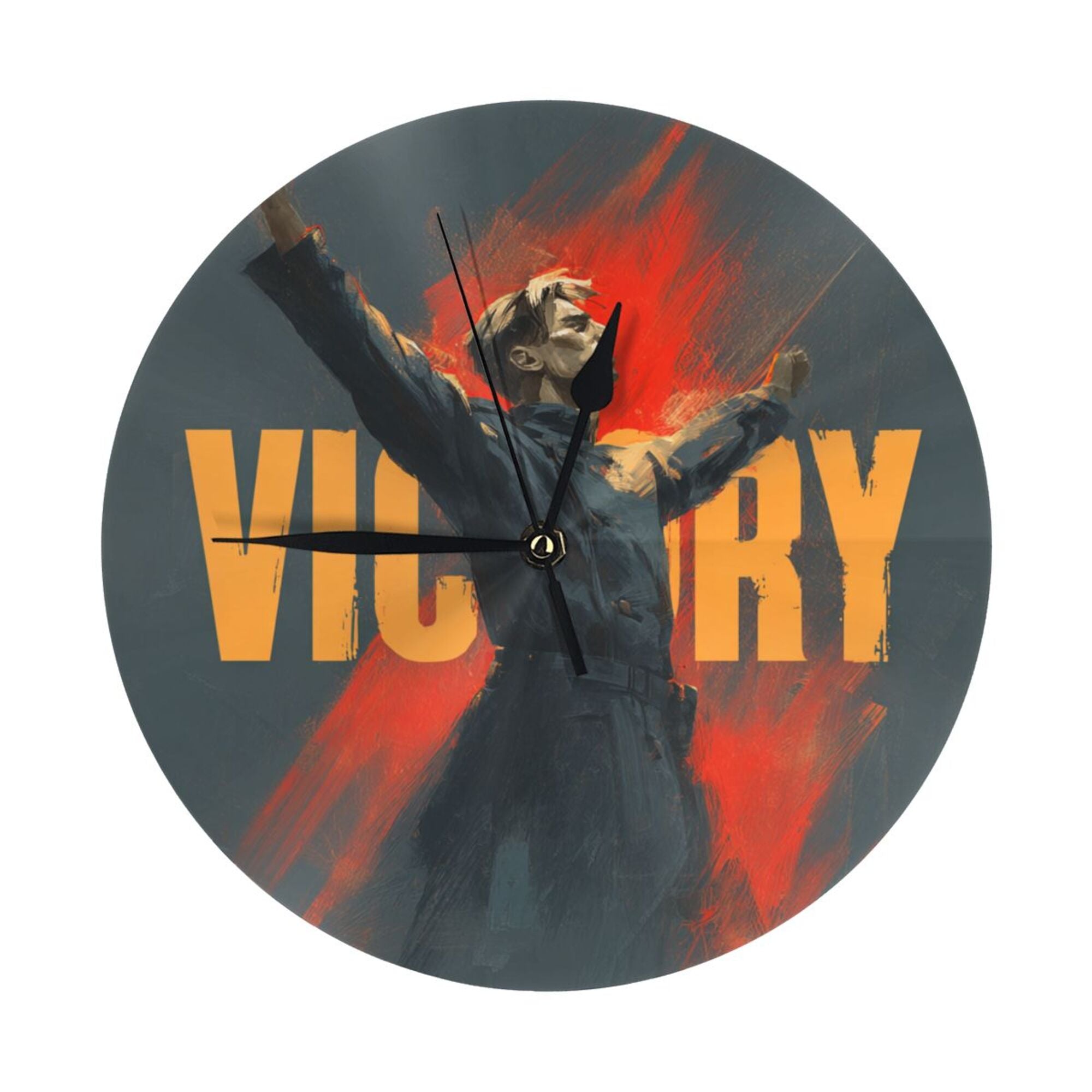 "Victory Call" Creative Round Clock | A Symbol of Triumph and Courage