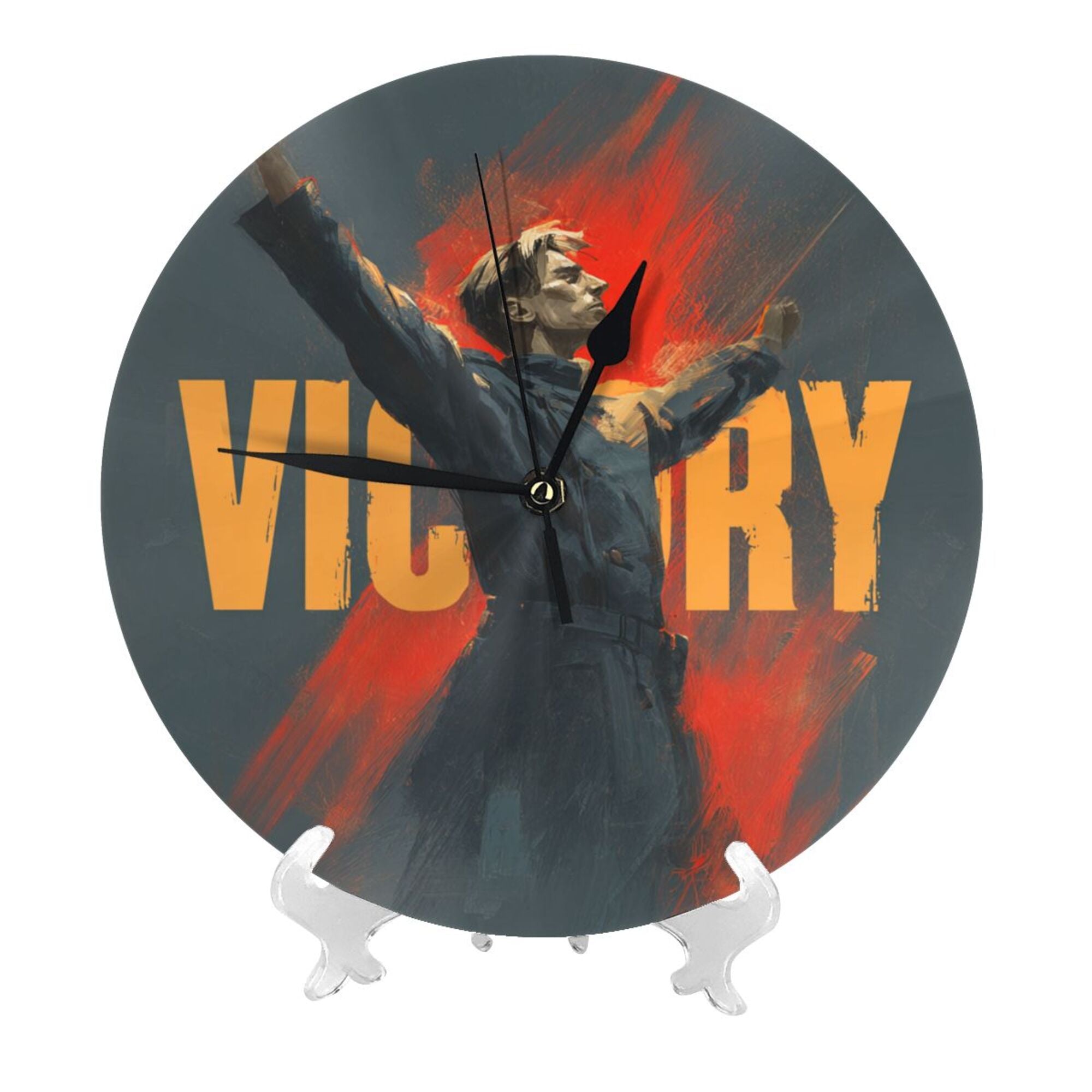"Victory Call" Creative Round Clock | A Symbol of Triumph and Courage