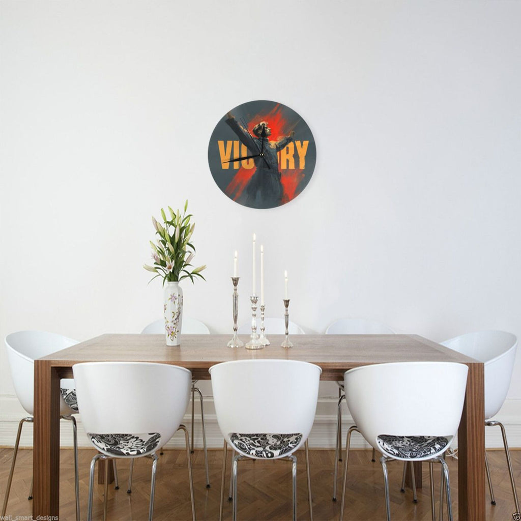 "Victory Call" Creative Round Clock | A Symbol of Triumph and Courage
