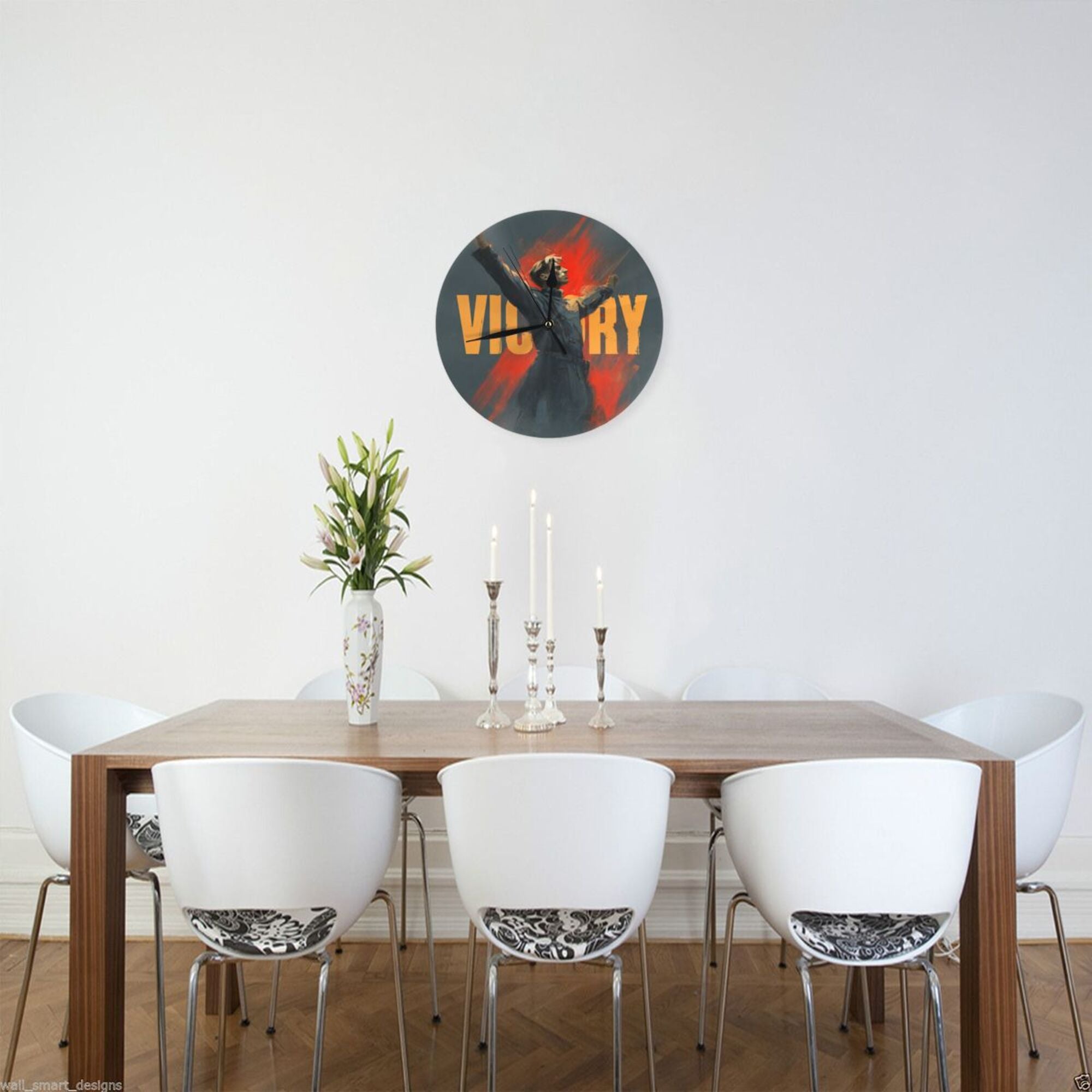 "Victory Call" Creative Round Clock | A Symbol of Triumph and Courage