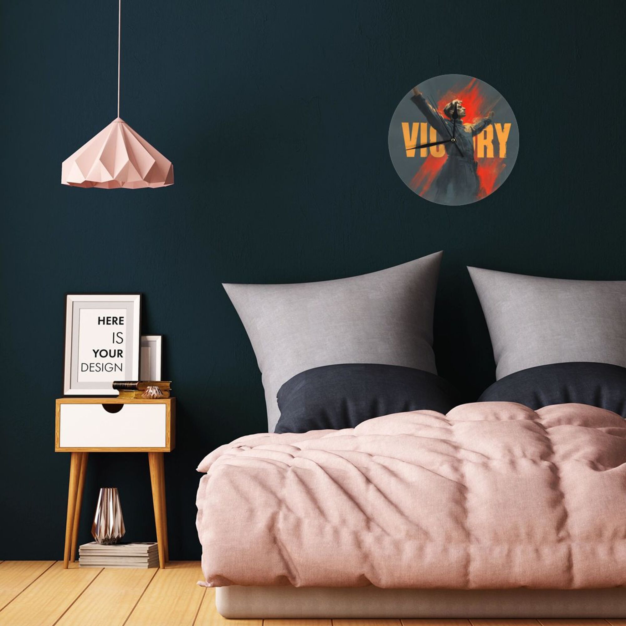 "Victory Call" Creative Round Clock | A Symbol of Triumph and Courage