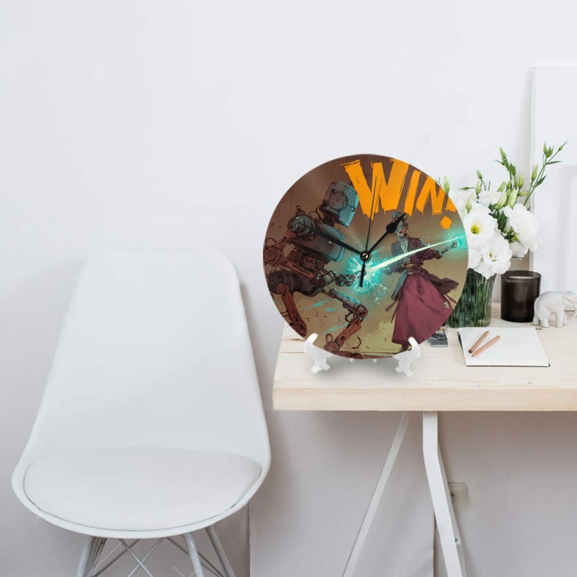 "Victory" Robot Duel Clock | A Clash of Future Technology and Adventurous Spirit